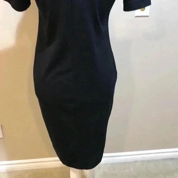 H&M Black Crew Neck Midi Bodycon Short Sleeved Dress-M - Picture 8 of 8